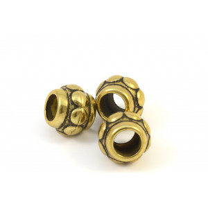 Cylindrical plastic antique gold beads